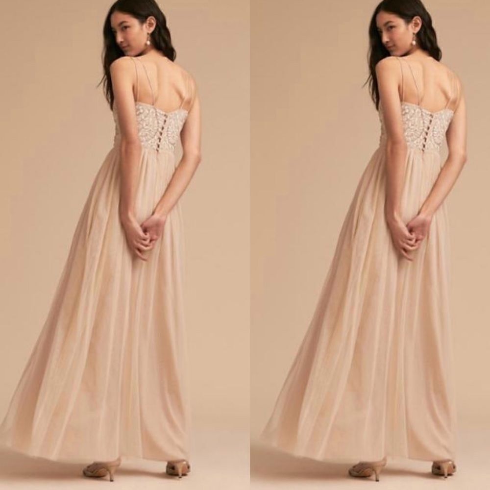 BHLDN Beige Maxi Dress with Embellished Bodice - Picture 2 of 4